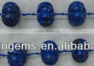Lapis Carved Plumkin Beads thumbnail-1