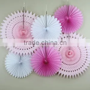 Chinese Style Paper Fan ,tissue Paper Fan for Festival Decoration thumbnail-1