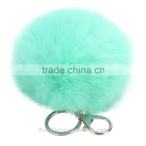 Good Quality 12cm Raccoon Fur Pom Pom Fur Pompom Hat Raccoon Fur Ball Keychain thumbnail-4
