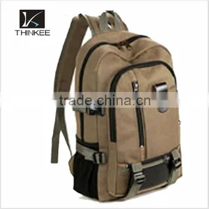Canvas School Laptop Backpack Simple Light Travelling Backpack thumbnail-1