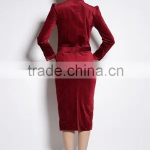 Custom Velvet Ladies Fashion Dresses Winter 2014 High Quality Woman Clothes Quality Choice thumbnail-5