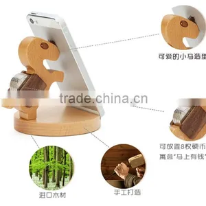 Mobile Phone Wood Stand Holder For IPhone Cute Horse Unique thumbnail-2
