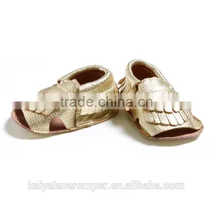Baby Moccasins,Gold Baby Moccasins,Summer Baby Moccasins thumbnail-2