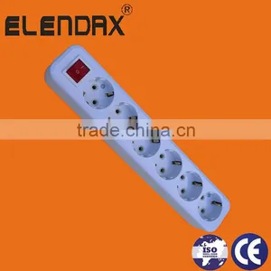 Europe Style 6 Way Extension Power Socket With Grounding and Switch (E8006ES) thumbnail-1