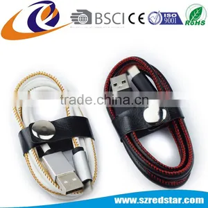 100% Real Leather Coated 2.1 A USB Cable For Iphone thumbnail-6