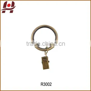R3002-metal Iron Zinc Alloy Square Round Window Curtain Rod Pole Pipe Rings Clips thumbnail-1