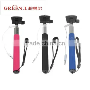 Extendable Handheld Audio Cable Control Selfie Stick Monopod For IPhone 6, 6plus Samsung thumbnail-2