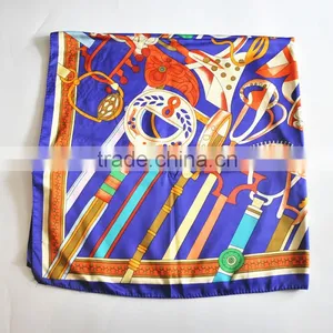 New Arrival Scarf 90*90cm Silk Screen Print Polyester Material Square Scarf thumbnail-1