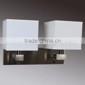 UL Listed Factory Double Hotel Bedroom Wall Light With Two On/Off Switches At Backplate W20117 thumbnail-1