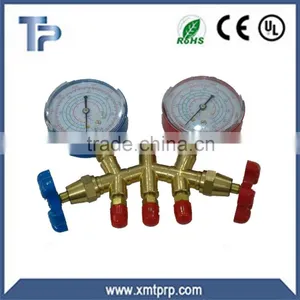 R134a Air Conditioner Refrigeration Brass Manifold Gauge Set thumbnail-2
