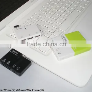 USB 2.0 HUB+USB 2.0 Card Reader COMBO HUB Spports TF/Micro SD/M2/SD/MS thumbnail-1