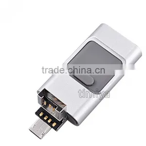 3 in 1 OTG USB Flash Drive 8 Pin/mirco USB Connector for IOS,for Mac, Android, Smartphones, PC (Silver-8GB) thumbnail-6