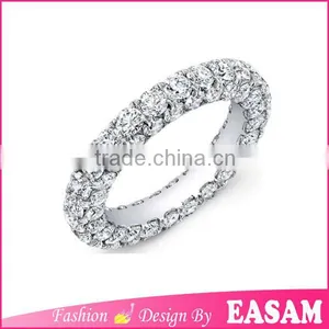 Fashion Silver Full of Crystal Wedding Ring thumbnail-1