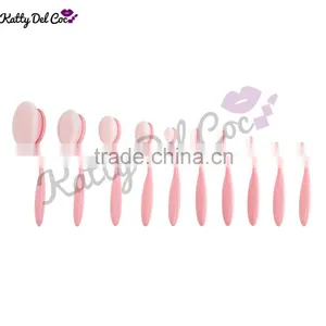 Hottest Selling Oval Makeup Brush Set 10pcs thumbnail-4