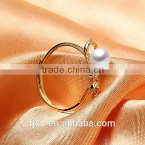 5.5-6.5mm Golden 925 Silver Jewellery Freshwater Pearl Ring Design for Woman thumbnail-3