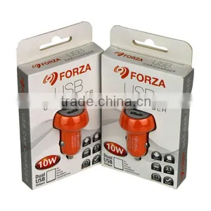 FORZA 5.0V/2.1A Dual USB Car Charger With Clamshell Packaging thumbnail-3