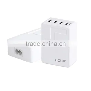 6 A USB Power Adapter Wall Charger 4 Port With Foldable US EU Plug thumbnail-1