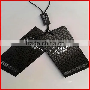 Fashionable Solid Paper Black Hangtags With Printing On Garment Wholesale thumbnail-1