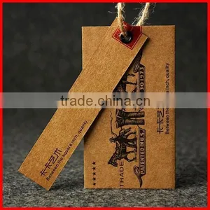 Hot Sale Kraft Paper Cardboard Jeans Price Hang Tag With Ribbon Manufacture thumbnail-1