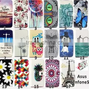Color Print Slim Wallet Leather Case Cover For Asus Zenfone 5 thumbnail-1