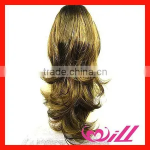 Curly Lace Wig Mixed Color Wig Machine Made Lace Wigs Accept Small Order thumbnail-1