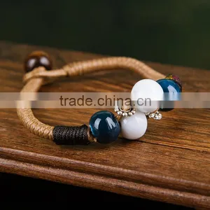 In Stock Wholoesale Jingdezhen Handmade Ceramic Bracelet Leather Bracelet Supplier's Choice thumbnail-1