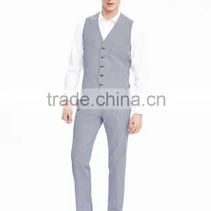 Bospoke Slim Fit Light Grey Latest Design Coat Pant Men Suit thumbnail-6