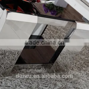 2016 Cheap Stainless Steel Modern Design Glass Center Table thumbnail-4