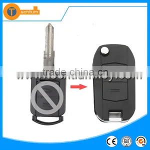 Black Plastic 2 Button Replacable Flip Remote Key Case With Left Blade Without Logo for Opel Corsa Meriva Zafira thumbnail-1