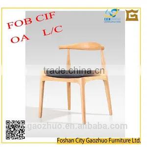 2016 Fashion Solid Wood Arm Dinning Chair With High Density Sponge and Black PU thumbnail-1