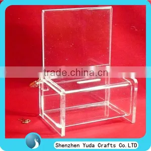 Clear Customized Secure Donation Box With Lock and Key Plexiglass Box High Quality Manufacture Price thumbnail-1