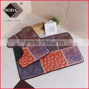 New Design Flower Printing Embossing 100% Polyester Shaggy Carpet /bath Mat thumbnail-2