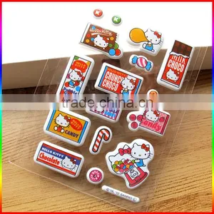 Hello and Kitty Pattern 3D Puffy Sticker thumbnail-1