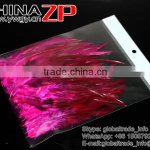 Top Supplier ZPDECOR Wholesale Good Quality Colored Fuchsia Chicken Rooster Saddle Feathers for Sale thumbnail-5