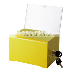 Wholesale Acrylic Yellow Donation Bins thumbnail-1