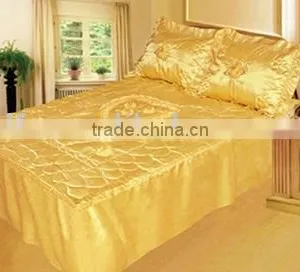 3pcs Satin Embroidery Bedspread Set thumbnail-1