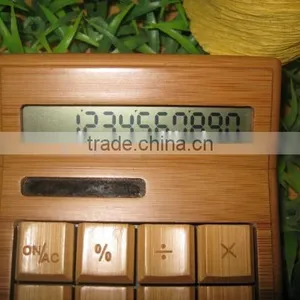 Solar Charge Bamboo Calculator Wood Calculator Unique for Christmas Gift thumbnail-5