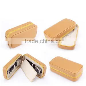 Chinese Factories Wholesale Custom High-grade PU Leather Watch Box, Portable Zipper Gift Box thumbnail-1