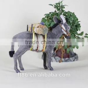 Artificial Furry Craft Made Goat Fur Walking Donkey Garden Decor thumbnail-4
