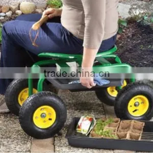 New Design Green Garden Cart With Wheels thumbnail-1
