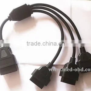 OBD2 Splitter Y Cable , J1962M to 3-J1962F, Splitter OBD2 Cable 1 to 3, 1ft thumbnail-1