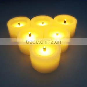 Flameless Paraffin Yellow Amber Flickering Wax Candles With Timer LED Battery Powered Candles thumbnail-1