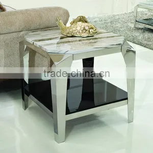 D335 Living Room Funiture Marble Top Modern Side Table thumbnail-2