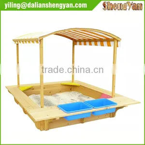 Childrens Sand Pit Outdoor Toy Play Set Water Roof Sun Cover Garden Box thumbnail-1