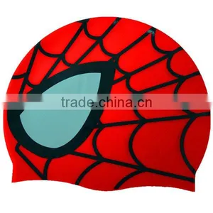Children's Cartoon Spider-Man Shape Children Silicone Swimming Caps thumbnail-1
