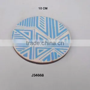 Blue Hand Printed Pattern Coaster Available in Other Patterns and Colours thumbnail-1