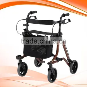 4 WHEELS ALUMINUM 6.4 KG EXTRME LIGHTWEIGHT ROLLATOR ( Rolling Walker,walking Aid) thumbnail-1