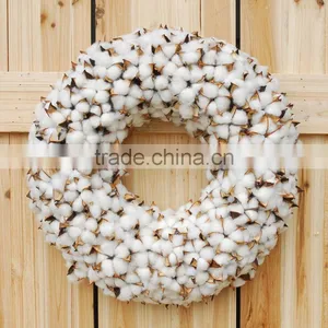 Artificial Cotton Wreath thumbnail-2