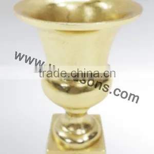 Decorative Aluminium Vases in Wooden Finish, Home Decor, Metal Vases thumbnail-4