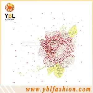 Flower Hotfix Rhinestone Transfers Motif Iron on Clothes thumbnail-1